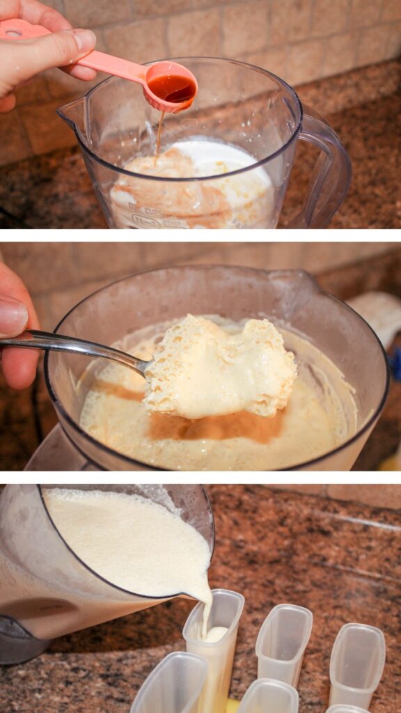 step by step photos of how to make an orange creamsicle popsicle