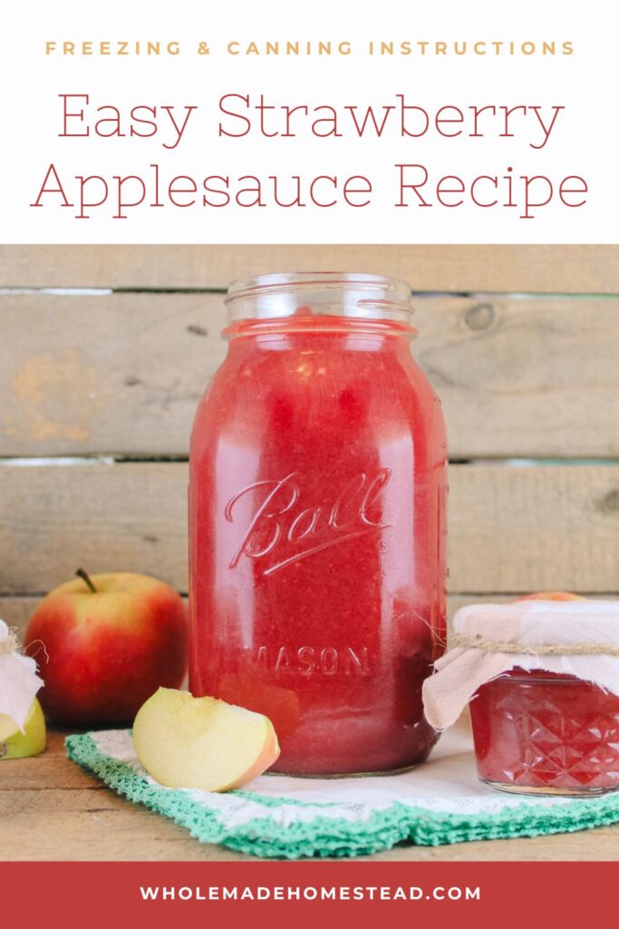jars of applesauce sitting on a wooden wooden surrounded by fresh apples