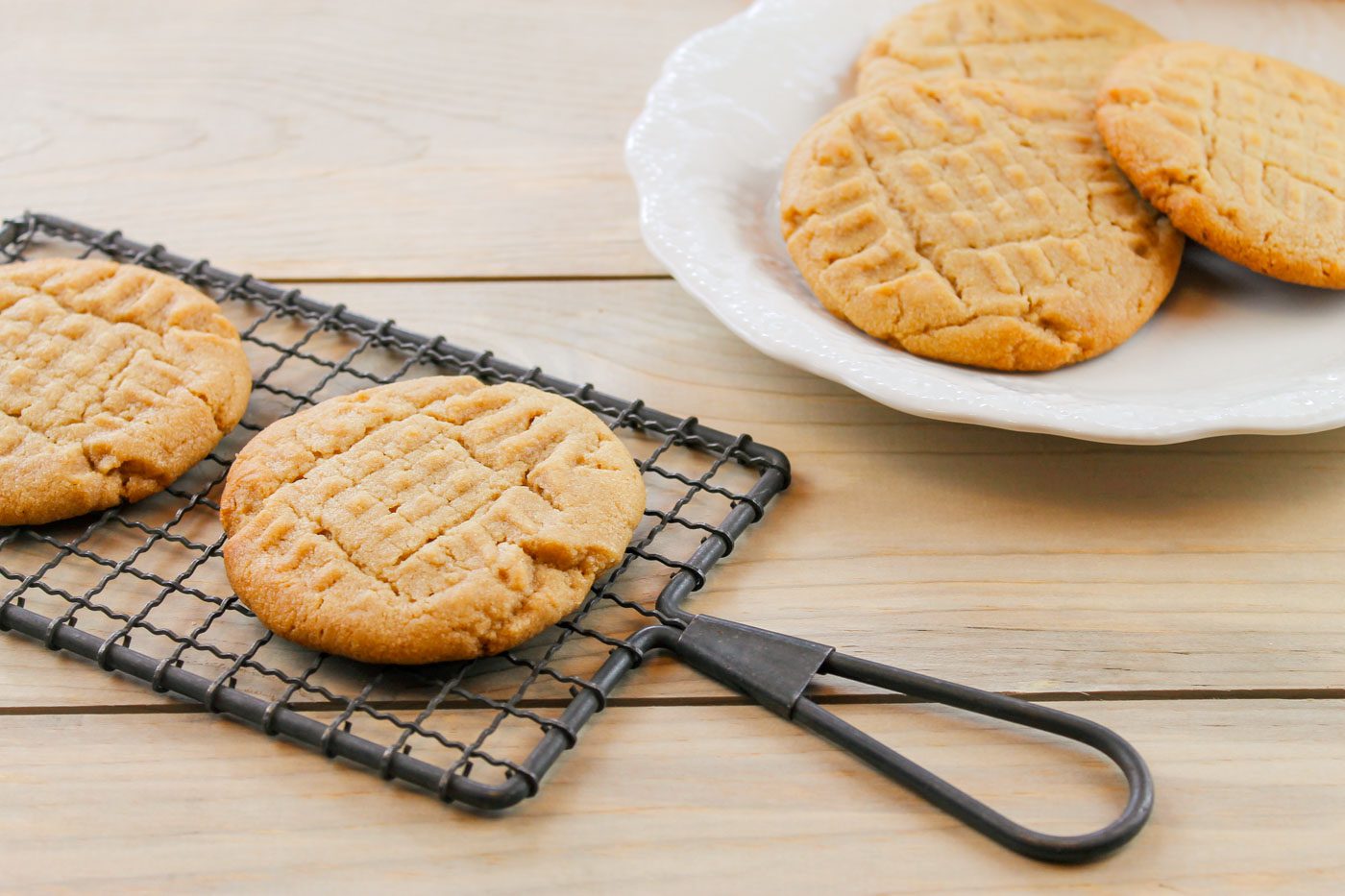 a plate full of homemade peanut butter cookies