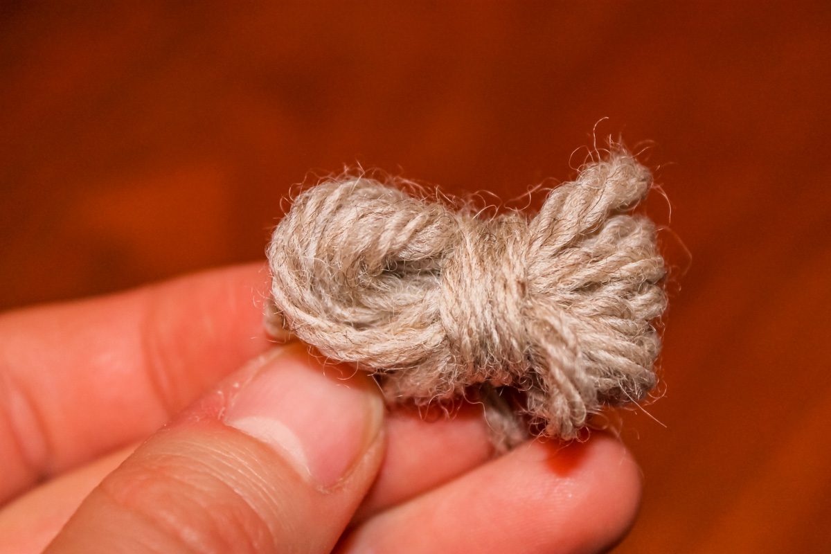 bow made out of wool yarn