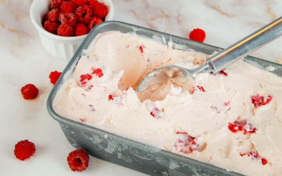 Raspberry Lemon Kefir Ice Cream