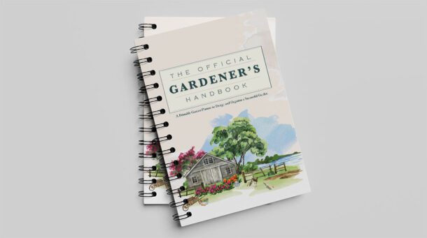 stacked garden planner notebook