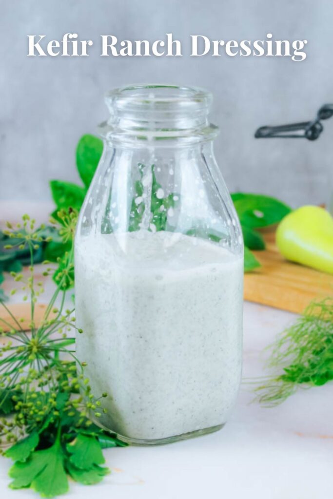 pinterest graphic showing a bottle of homemade salad dressing