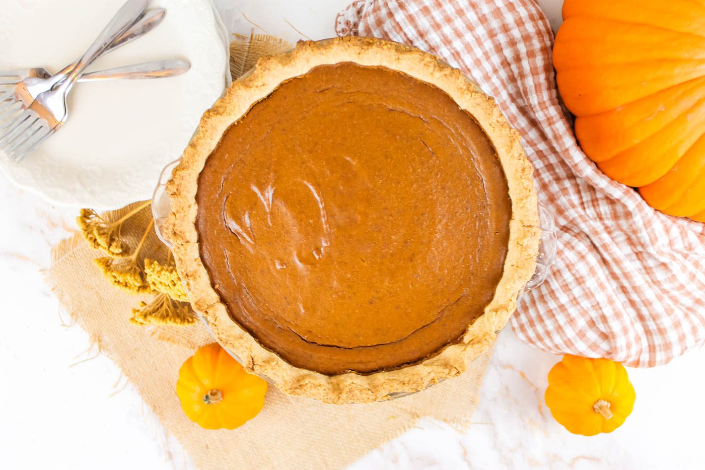 Pumpkin Pie With Fresh Milled Pie Crust