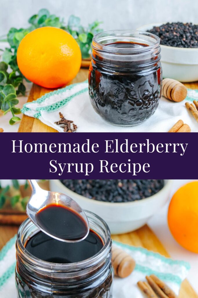 pinterest graphic showing jars of herbal syrup