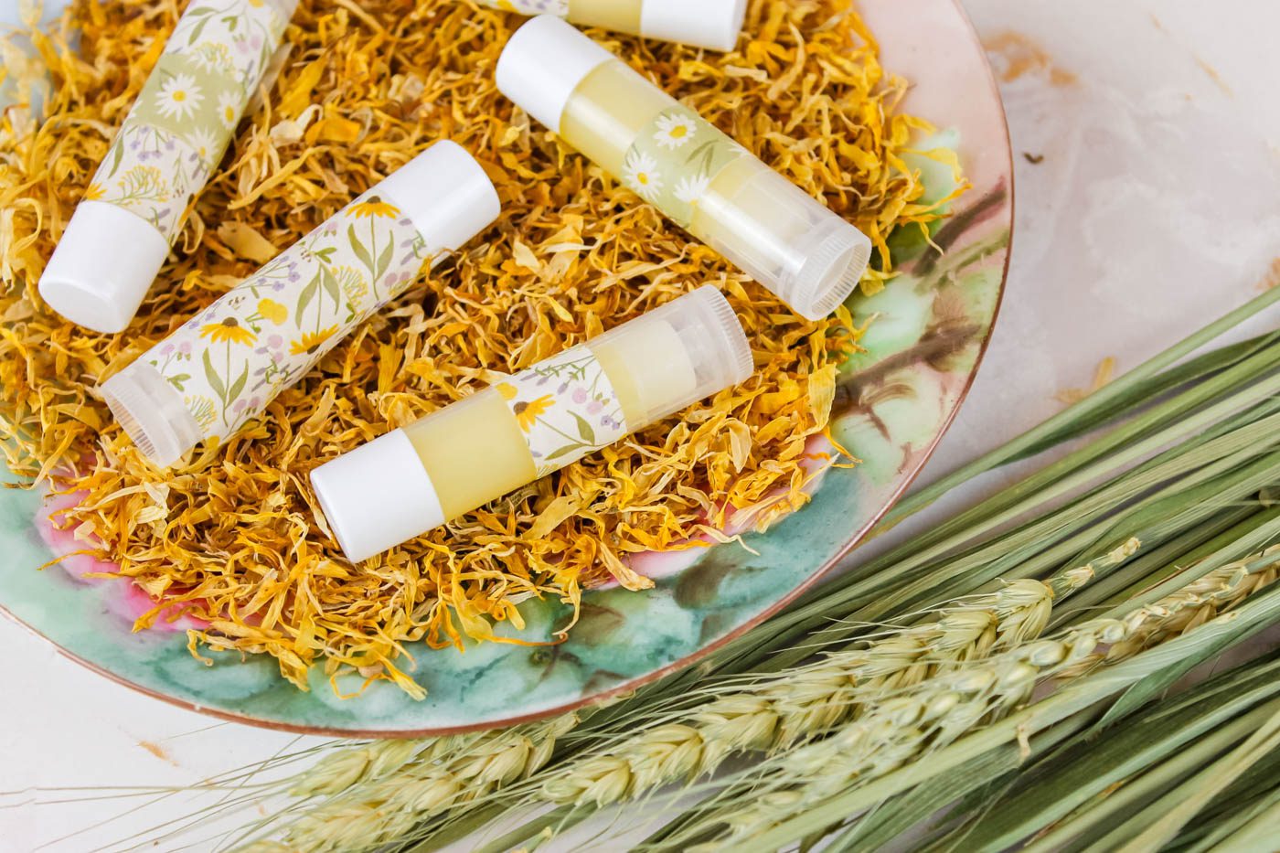 Homemade Calendula Lip Balm