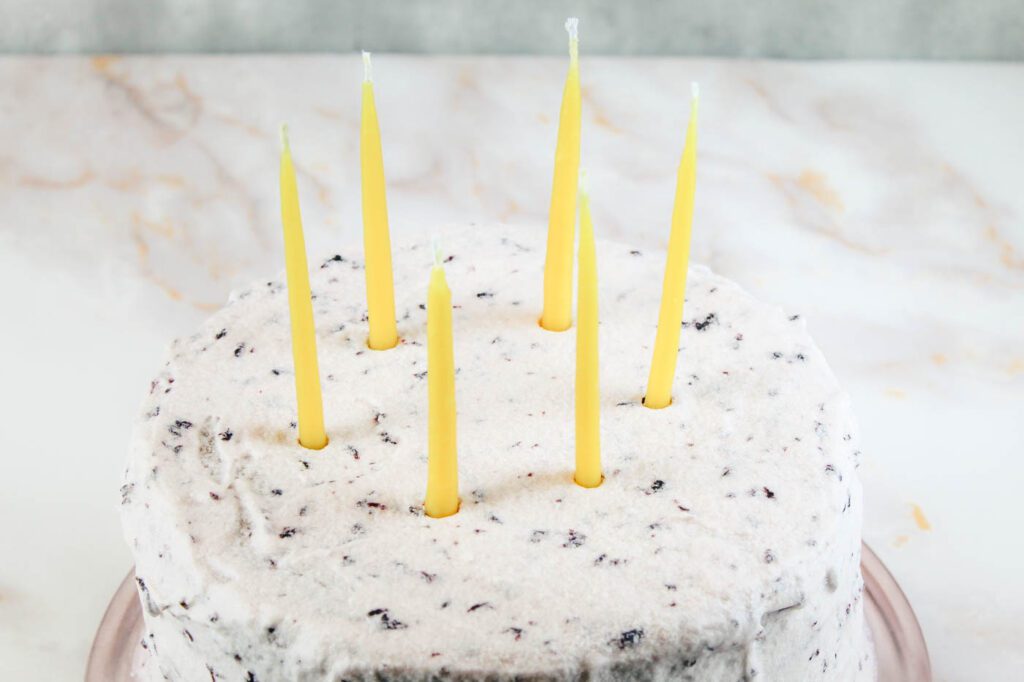 birthday cake with candles on top