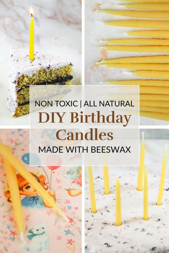 four images of diy birthday candles