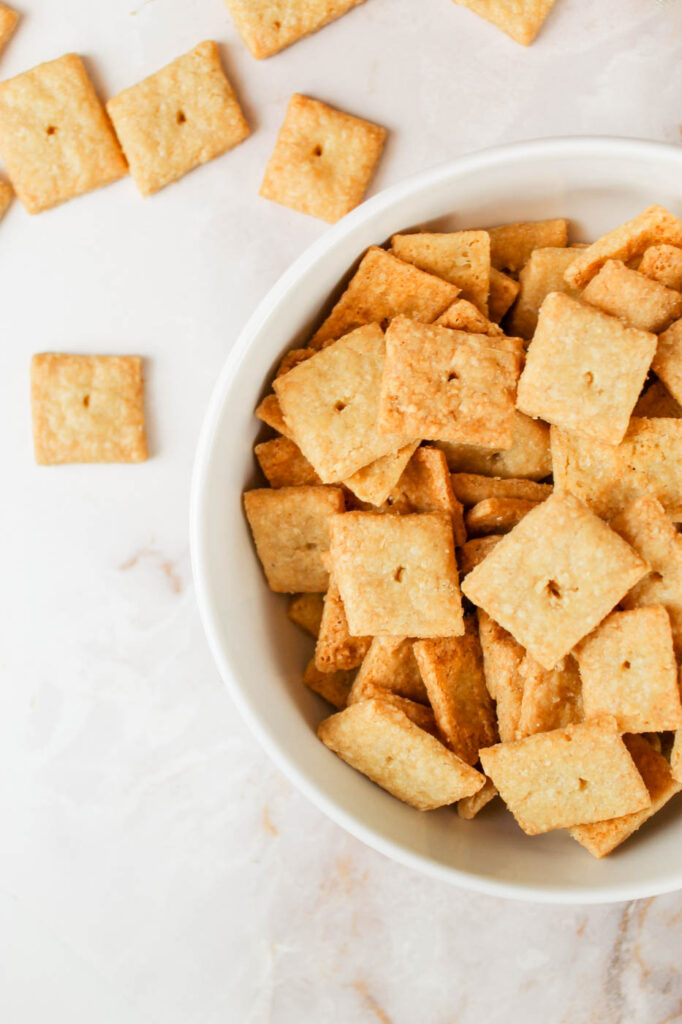white bowl filled with homemade crackers